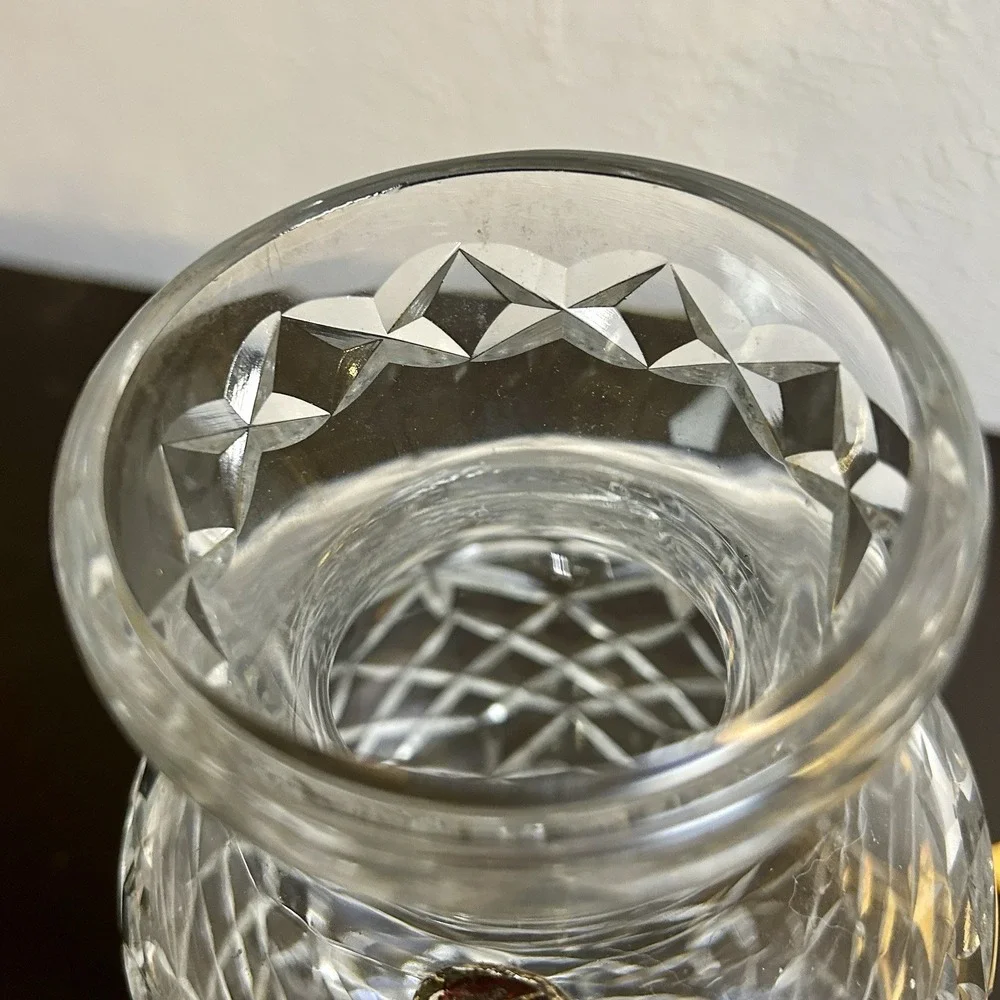 VTG Large English Cut Crystal Vase Made in England 9.25